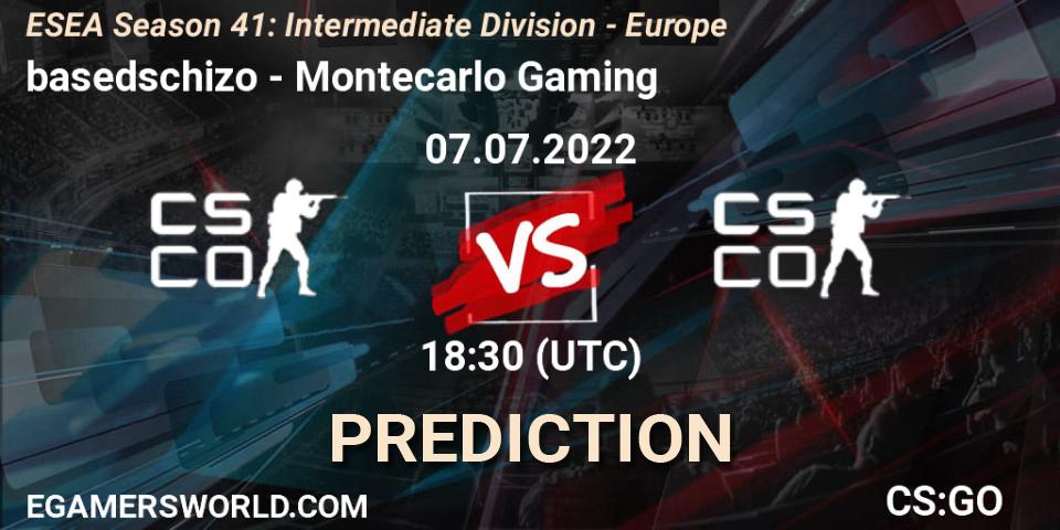 Prognoza basedschizo - Montecarlo Gaming. 07.07.2022 at 18:30, Counter-Strike (CS2), ESEA Season 41: Intermediate Division - Europe