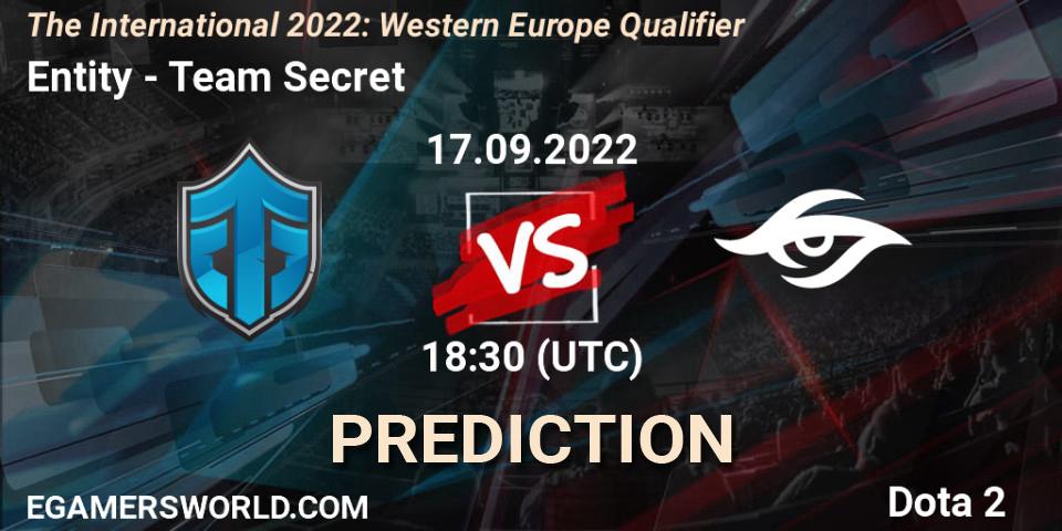 Prognoza Entity - Team Secret. 17.09.2022 at 18:34, Dota 2, The International 2022: Western Europe Qualifier