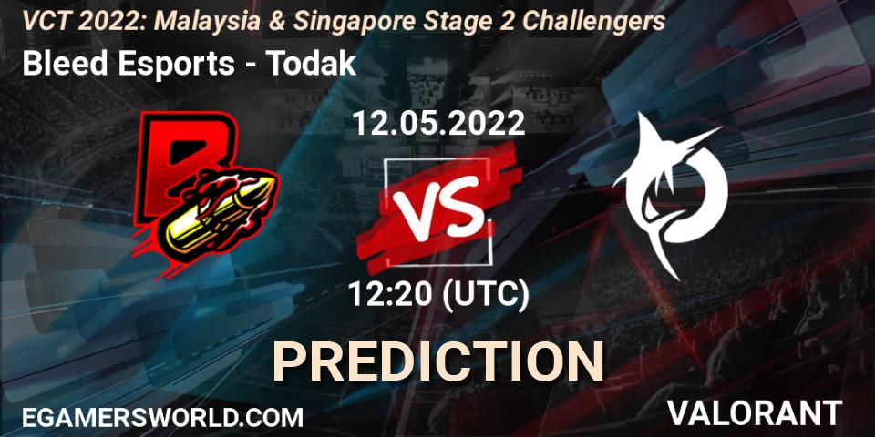 Prognoza Bleed Esports - Todak. 12.05.22, VALORANT, VCT 2022: Malaysia & Singapore Stage 2 Challengers