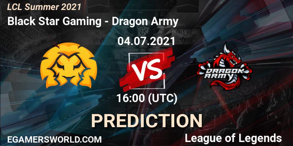 Prognoza Black Star Gaming - Dragon Army. 04.07.2021 at 16:00, LoL, LCL Summer 2021