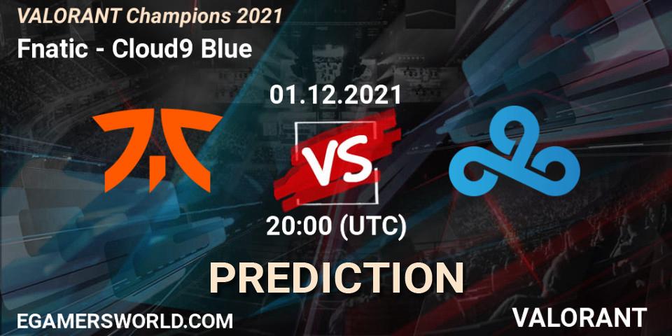 Prognoza Fnatic - Cloud9 Blue. 01.12.21, VALORANT, VALORANT Champions 2021