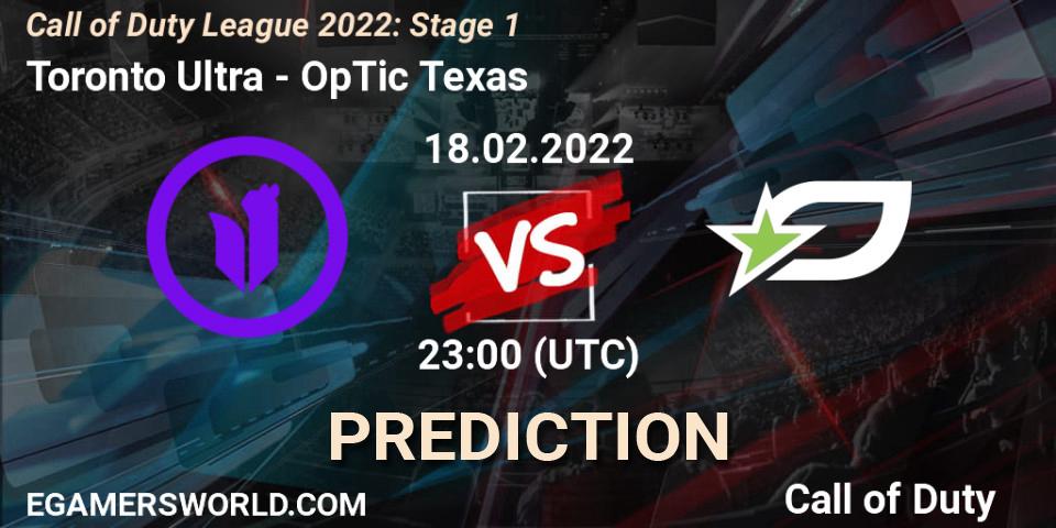 Prognoza Toronto Ultra - OpTic Texas. 18.02.2022 at 23:00, Call of Duty, Call of Duty League 2022: Stage 1
