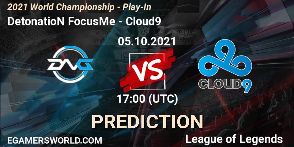 Prognoza DetonatioN FocusMe - Cloud9. 05.10.2021 at 17:30, LoL, 2021 World Championship - Play-In