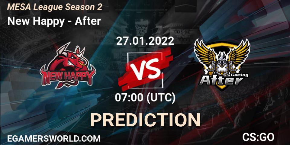 Prognoza New Happy - After. 27.01.2022 at 07:00, Counter-Strike (CS2), MESA League Season 2