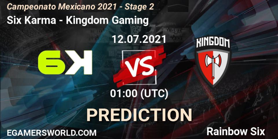 Prognoza Six Karma - Kingdom Gaming. 12.07.2021 at 01:00, Rainbow Six, Campeonato Mexicano 2021 - Stage 2