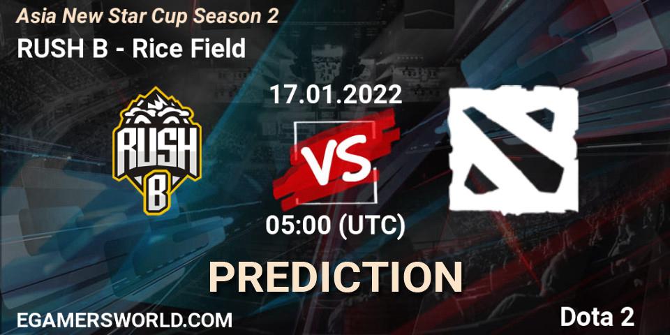 Prognoza RUSH B - Rice Field. 17.01.2022 at 11:02, Dota 2, Asia New Star Cup Season 2