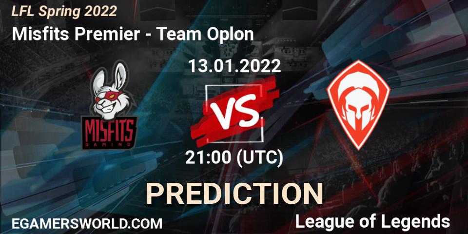 Prognoza Misfits Premier - Team Oplon. 13.01.2022 at 21:00, LoL, LFL Spring 2022