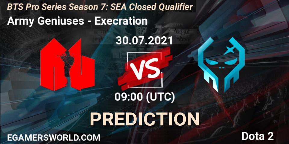 Prognoza Army Geniuses - Execration. 30.07.2021 at 08:16, Dota 2, BTS Pro Series Season 7: SEA Closed Qualifier