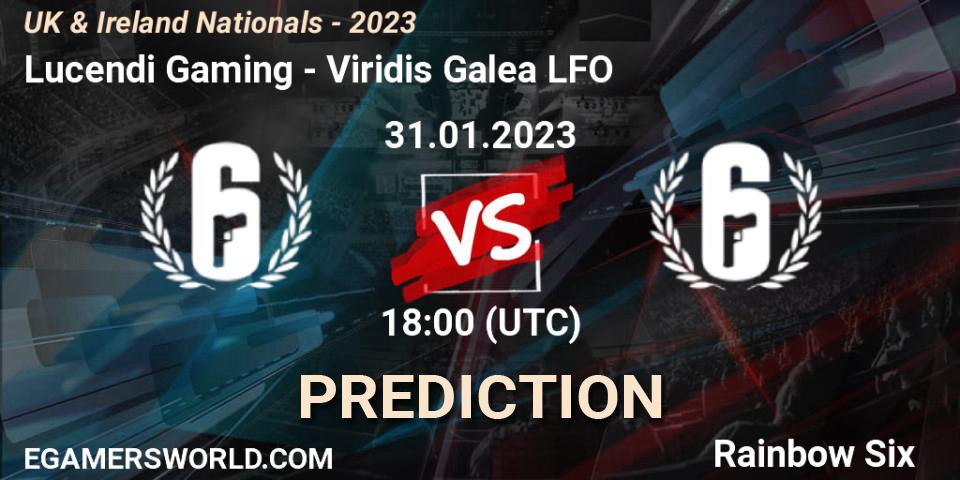 Prognoza Lucendi Gaming - Viridis Galea LFO. 31.01.2023 at 18:00, Rainbow Six, UK & Ireland Nationals - 2023