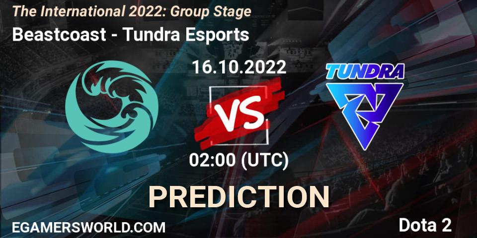 Prognoza Beastcoast - Tundra Esports. 16.10.2022 at 02:02, Dota 2, The International 2022: Group Stage