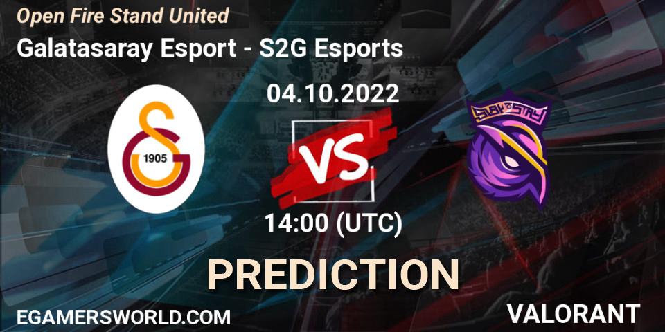 Prognoza Galatasaray Esport - S2G Esports. 04.10.2022 at 14:00, VALORANT, Open Fire Stand United