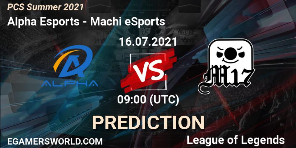 Prognoza Alpha Esports - Machi eSports. 16.07.2021 at 09:00, LoL, PCS Summer 2021