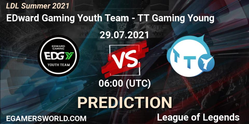 Prognoza EDward Gaming Youth Team - TT Gaming Young. 30.07.2021 at 07:00, LoL, LDL Summer 2021
