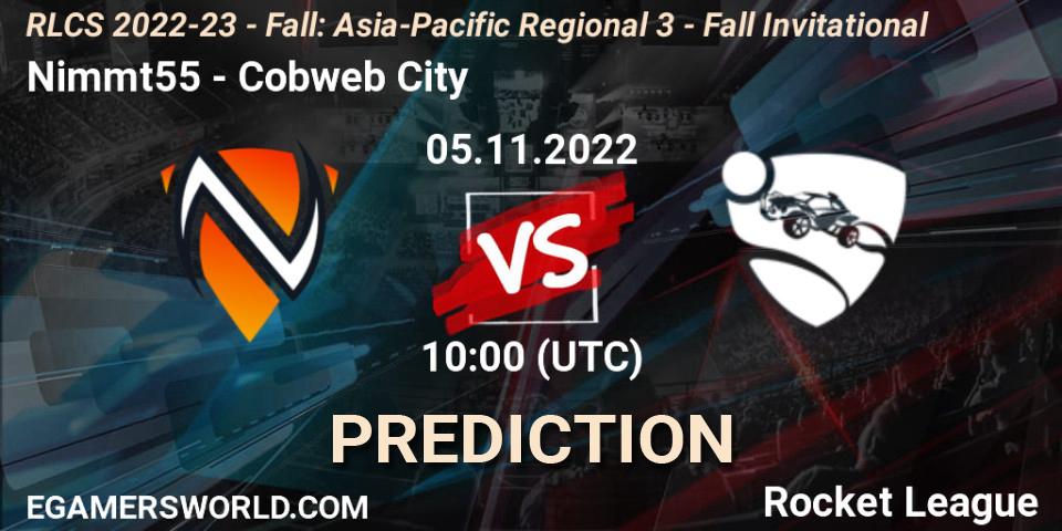 Prognoza Nimmt55 - Cobweb City. 05.11.2022 at 10:00, Rocket League, RLCS 2022-23 - Fall: Asia-Pacific Regional 3 - Fall Invitational
