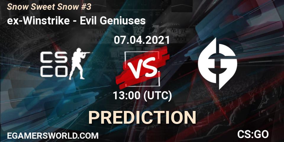Prognoza ex-Winstrike - Evil Geniuses. 07.04.2021 at 09:00, Counter-Strike (CS2), Snow Sweet Snow #3