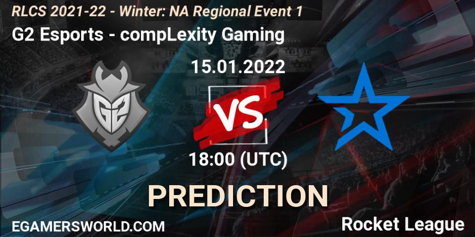Prognoza G2 Esports - compLexity Gaming. 15.01.2022 at 18:00, Rocket League, RLCS 2021-22 - Winter: NA Regional Event 1