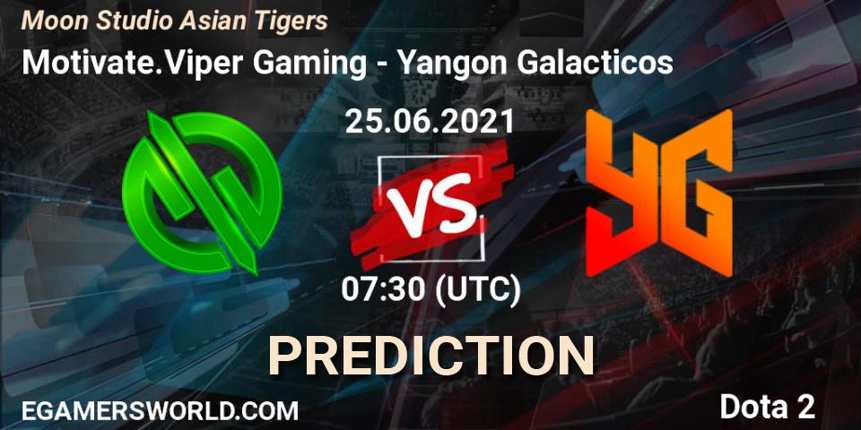 Prognoza Motivate.Viper Gaming - Yangon Galacticos. 25.06.2021 at 07:33, Dota 2, Moon Studio Asian Tigers