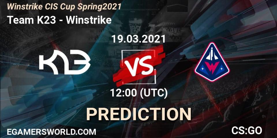 Prognoza Team K23 - Winstrike. 19.03.2021 at 12:55, Counter-Strike (CS2), Winstrike CIS Cup Spring 2021