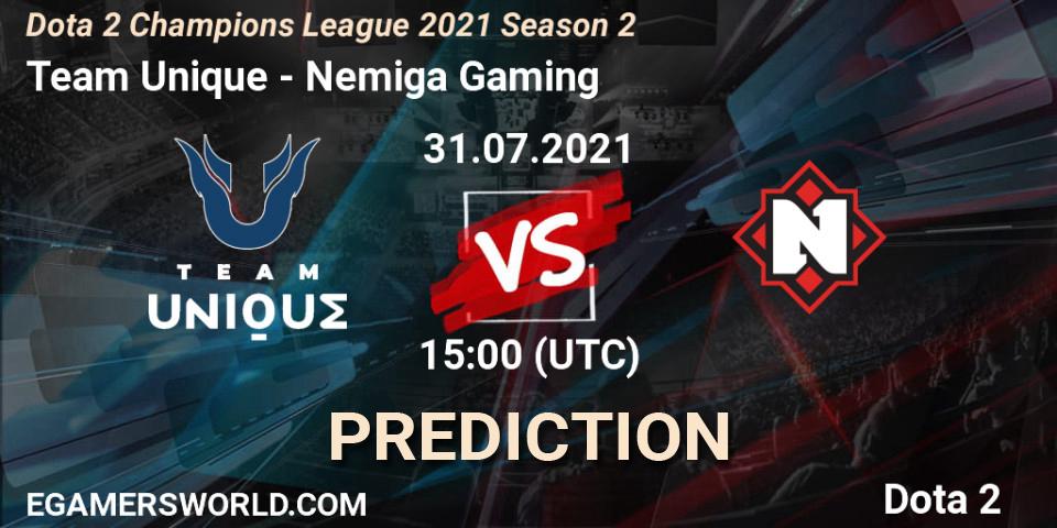Prognoza Team Unique - Nemiga Gaming. 01.08.2021 at 12:00, Dota 2, Dota 2 Champions League 2021 Season 2