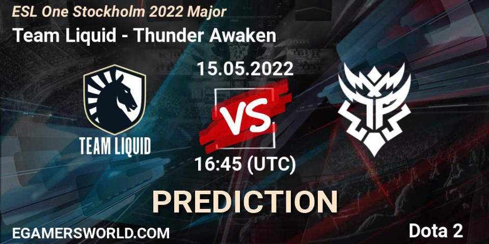 Prognoza Team Liquid - Thunder Awaken. 15.05.2022 at 16:35, Dota 2, ESL One Stockholm 2022 Major