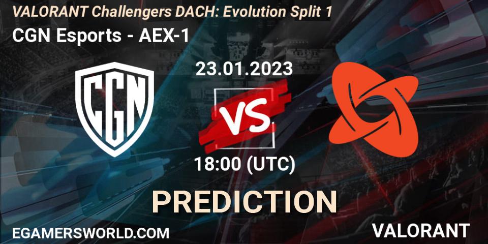 Prognoza CGN Esports - AEX-1. 23.01.23, VALORANT, VALORANT Challengers 2023 DACH: Evolution Split 1