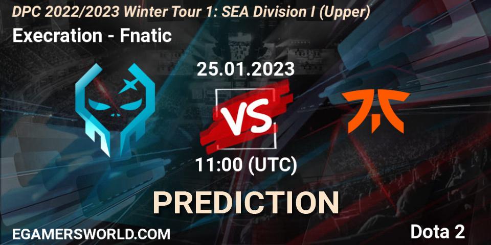 Prognoza Execration - Fnatic. 25.01.23, Dota 2, DPC 2022/2023 Winter Tour 1: SEA Division I (Upper)