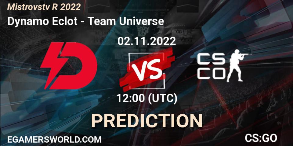 Prognoza Dynamo Eclot - Team Universe. 02.11.2022 at 12:00, Counter-Strike (CS2), Mistrovství ČR 2022