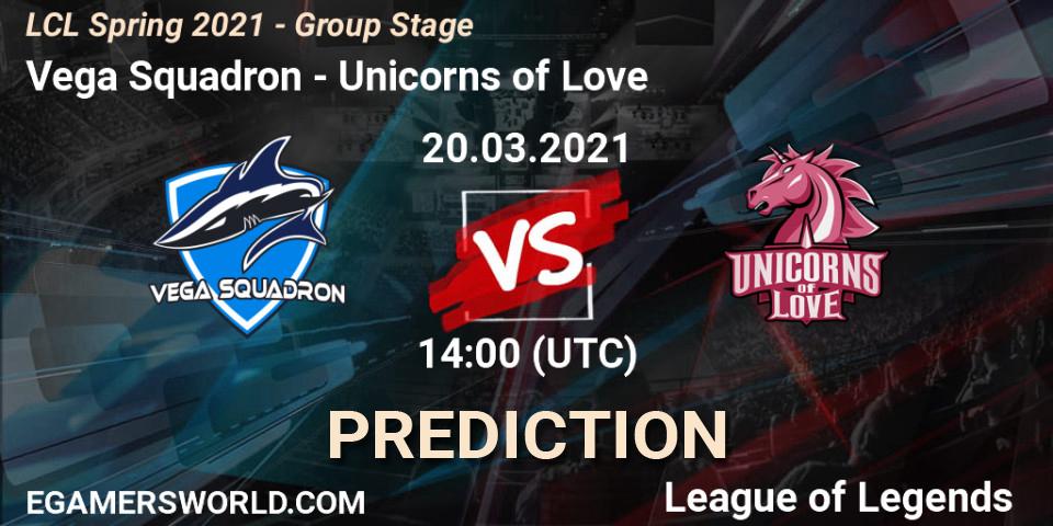 Prognoza Vega Squadron - Unicorns of Love. 20.03.2021 at 14:00, LoL, LCL Spring 2021 - Group Stage