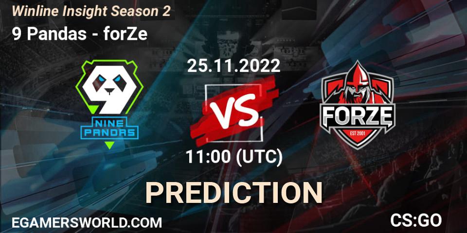Prognoza 9 Pandas Esports - forZe. 25.11.22, CS2 (CS:GO), Winline Insight Season 2