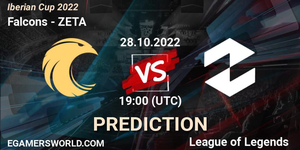 Prognoza Falcons - ZETA. 28.10.2022 at 19:00, LoL, Iberian Cup 2022