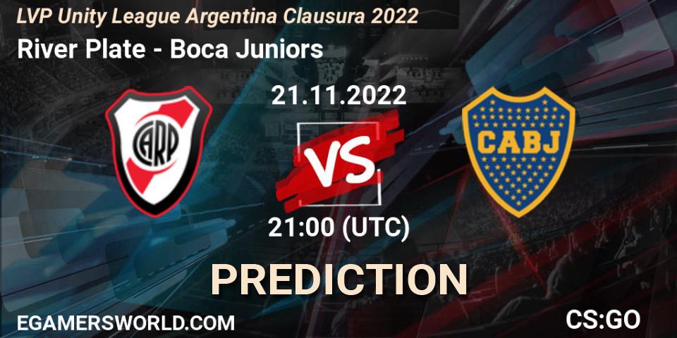 Prognoza River Plate - Boca Juniors. 21.11.2022 at 21:00, Counter-Strike (CS2), LVP Unity League Argentina Clausura 2022