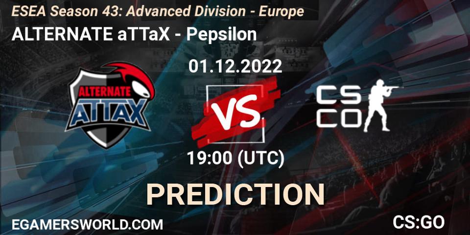 Prognoza ALTERNATE aTTaX - Pepsilon. 01.12.22, CS2 (CS:GO), ESEA Season 43: Advanced Division - Europe
