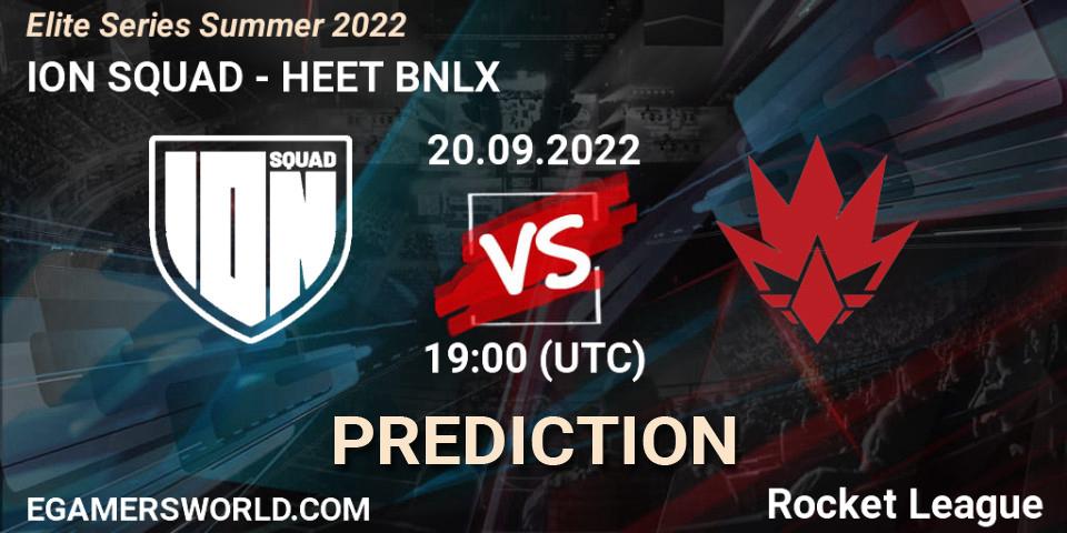 Prognoza ION SQUAD - HEET BNLX. 20.09.2022 at 19:00, Rocket League, Elite Series Summer 2022