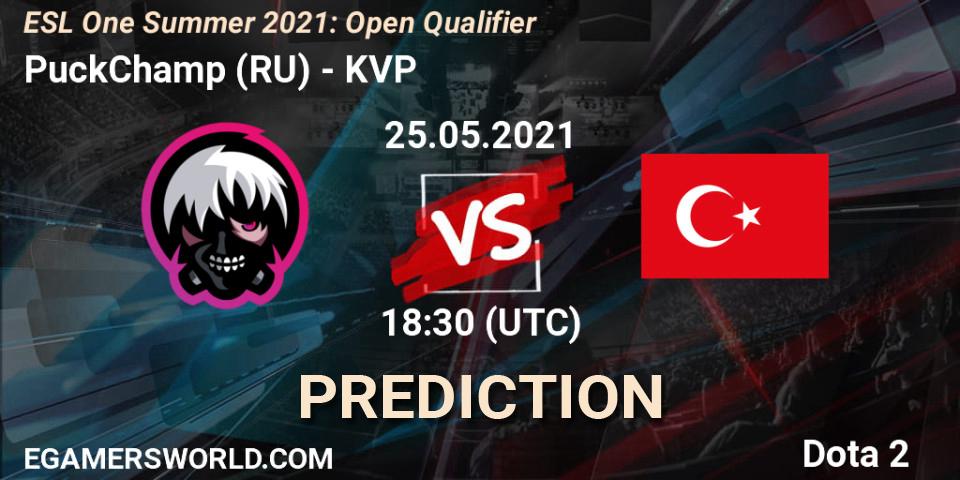 Prognoza PuckChamp (RU) - KVP. 25.05.2021 at 18:30, Dota 2, ESL One Summer 2021: Open Qualifier