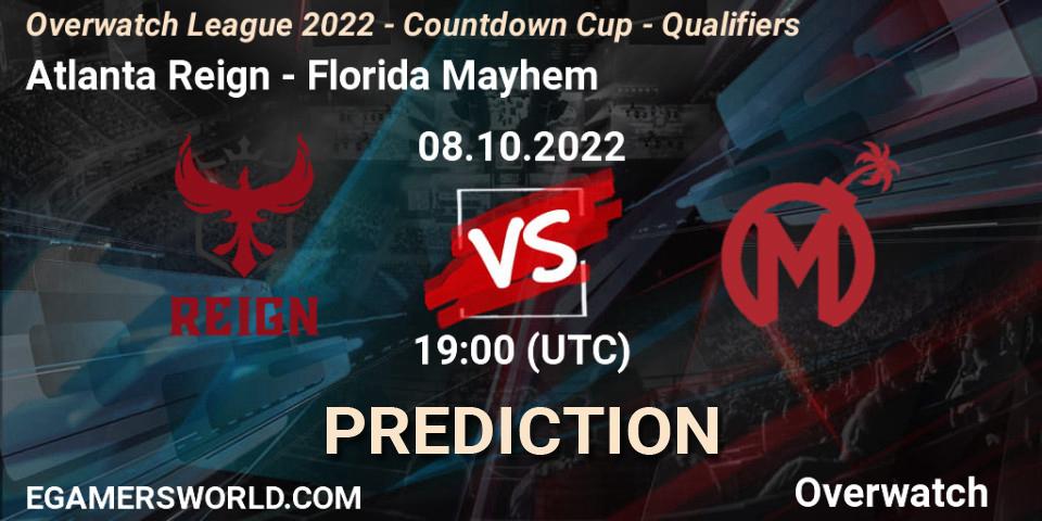 Prognoza Atlanta Reign - Florida Mayhem. 08.10.22, Overwatch, Overwatch League 2022 - Countdown Cup - Qualifiers