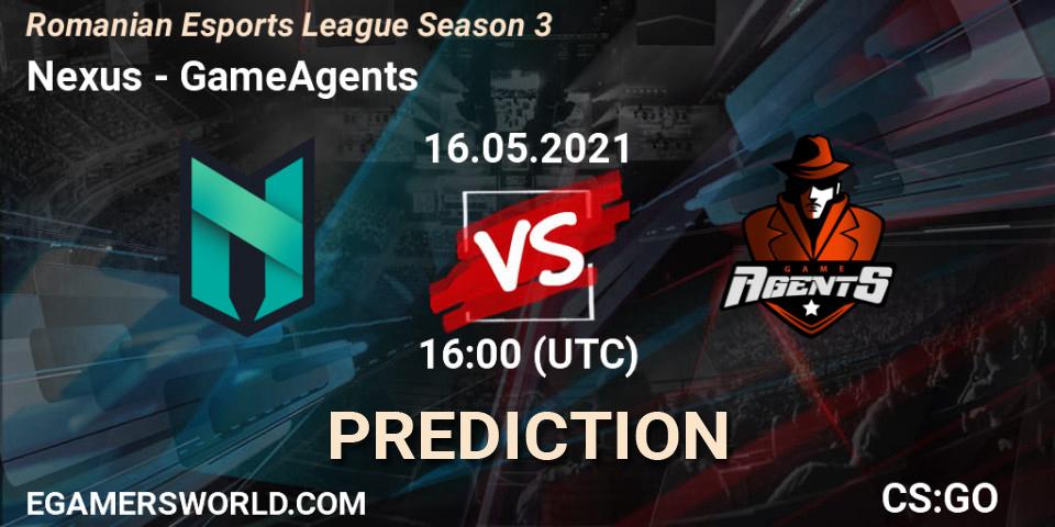 Prognoza Nexus - GameAgents. 16.05.2021 at 16:00, Counter-Strike (CS2), Romanian Esports League Season 3