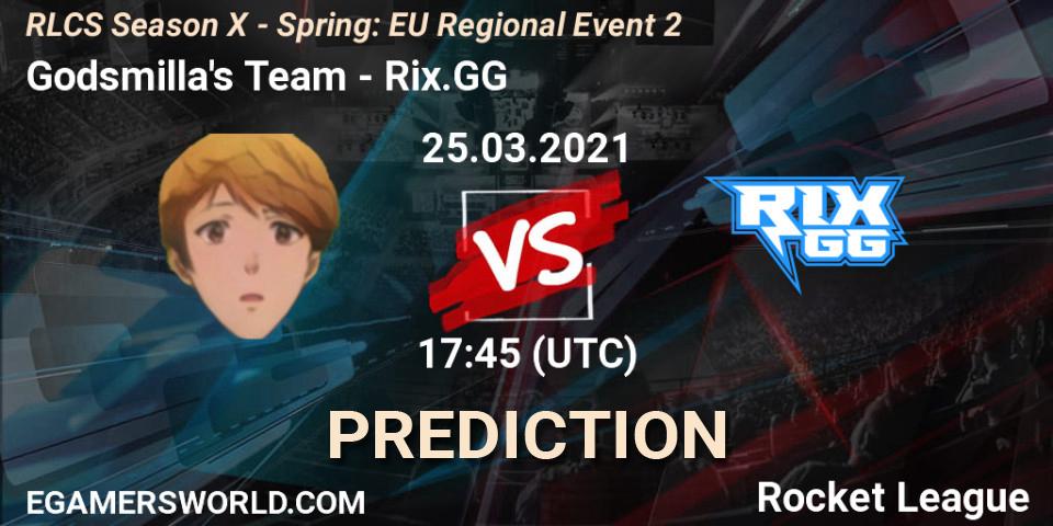 Prognoza Godsmilla's Team - Rix.GG. 25.03.2021 at 17:45, Rocket League, RLCS Season X - Spring: EU Regional Event 2