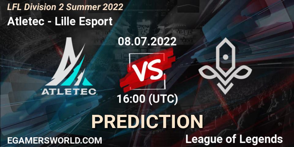 Prognoza Atletec - Lille Esport. 08.07.2022 at 16:00, LoL, LFL Division 2 Summer 2022