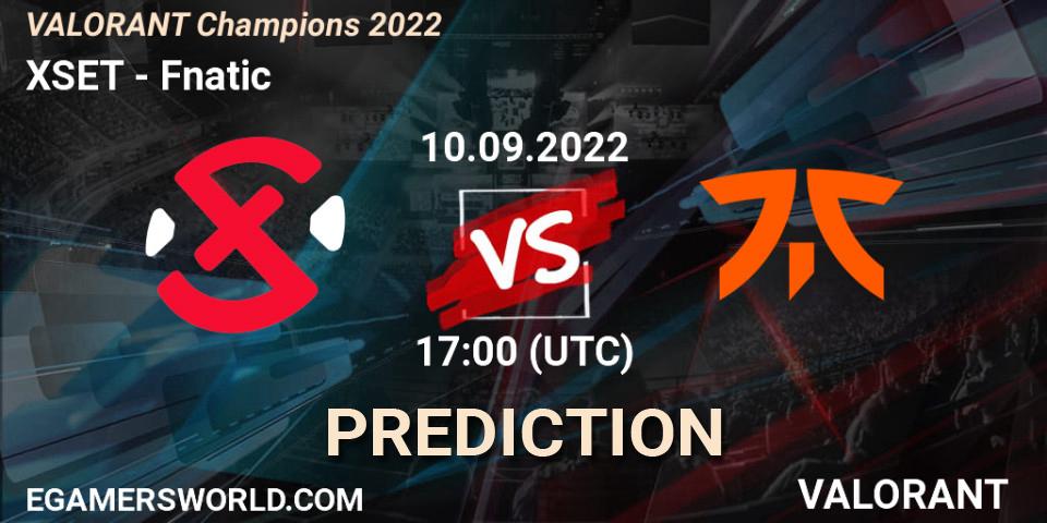 Prognoza XSET - Fnatic. 10.09.2022 at 18:00, VALORANT, VALORANT Champions 2022