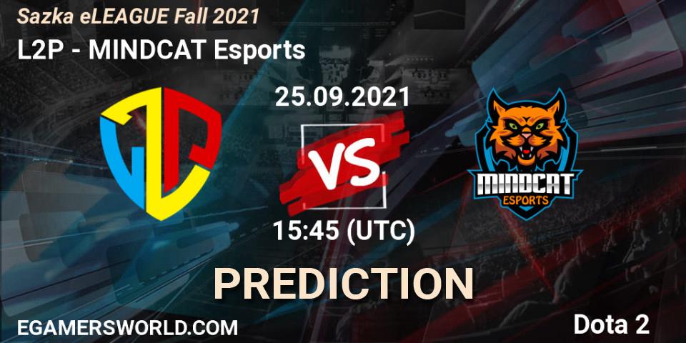 Prognoza L2P - MINDCAT Esports. 02.10.2021 at 10:45, Dota 2, Sazka eLEAGUE Fall 2021