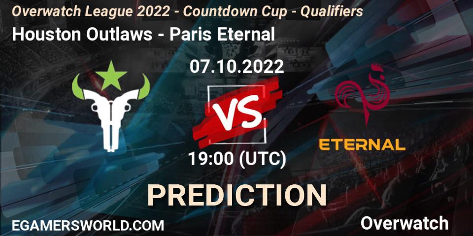 Prognoza Houston Outlaws - Paris Eternal. 07.10.22, Overwatch, Overwatch League 2022 - Countdown Cup - Qualifiers
