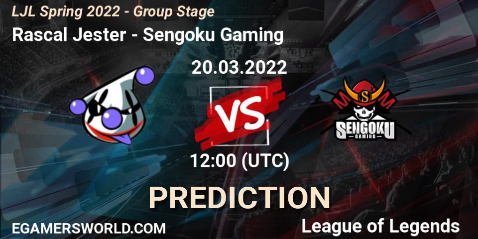 Prognoza Rascal Jester - Sengoku Gaming. 20.03.2022 at 12:00, LoL, LJL Spring 2022 - Group Stage