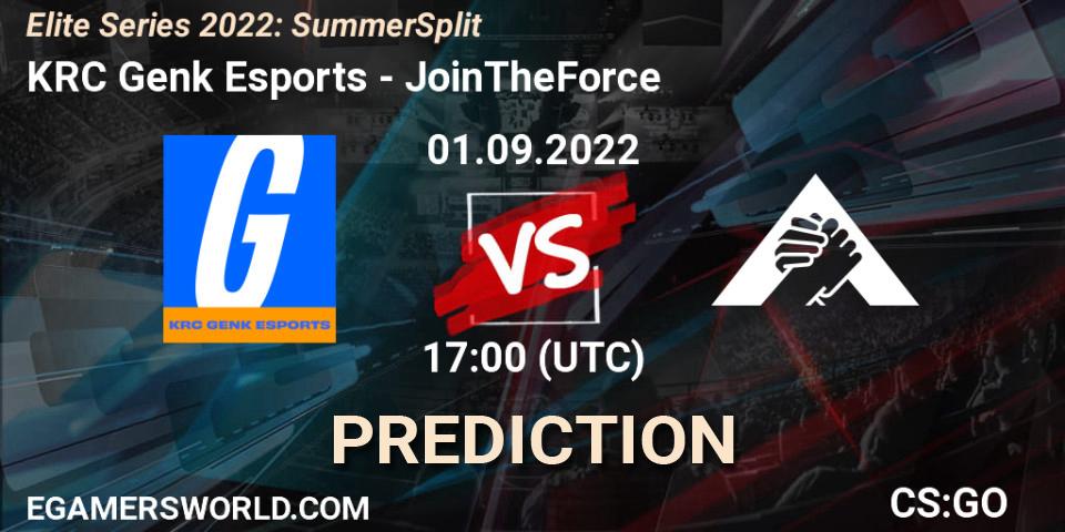 Prognoza KRC Genk Esports - JoinTheForce. 01.09.2022 at 17:00, Counter-Strike (CS2), Elite Series 2022: Summer Split
