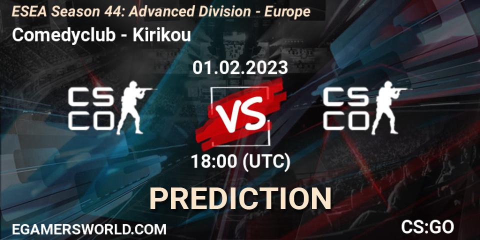Prognoza Comedyclub - Kirikou. 01.02.23, CS2 (CS:GO), ESEA Season 44: Advanced Division - Europe