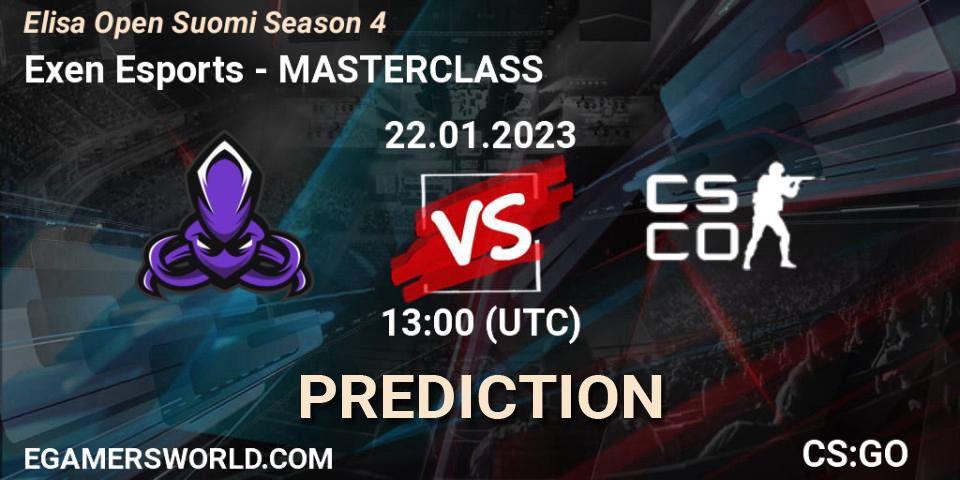 Prognoza Exen Esports - MASTERCLASS. 22.01.2023 at 13:00, Counter-Strike (CS2), Elisa Open Suomi Season 4