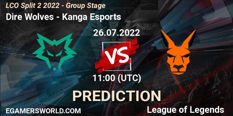 Prognoza Dire Wolves - Kanga Esports. 26.07.2022 at 11:00, LoL, LCO Split 2 2022 - Group Stage