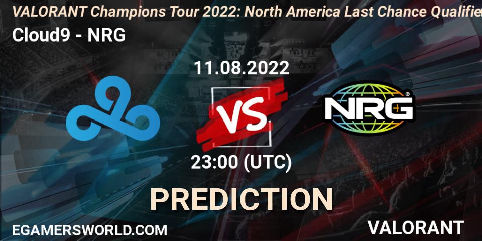 Prognoza Cloud9 - NRG. 12.08.2022 at 00:05, VALORANT, VCT 2022: North America Last Chance Qualifier