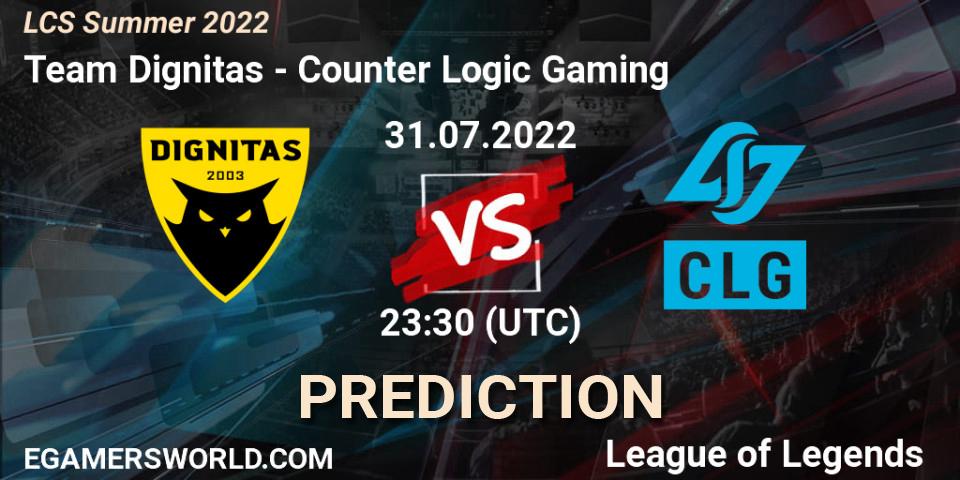 Prognoza Team Dignitas - Counter Logic Gaming. 31.07.2022 at 23:30, LoL, LCS Summer 2022