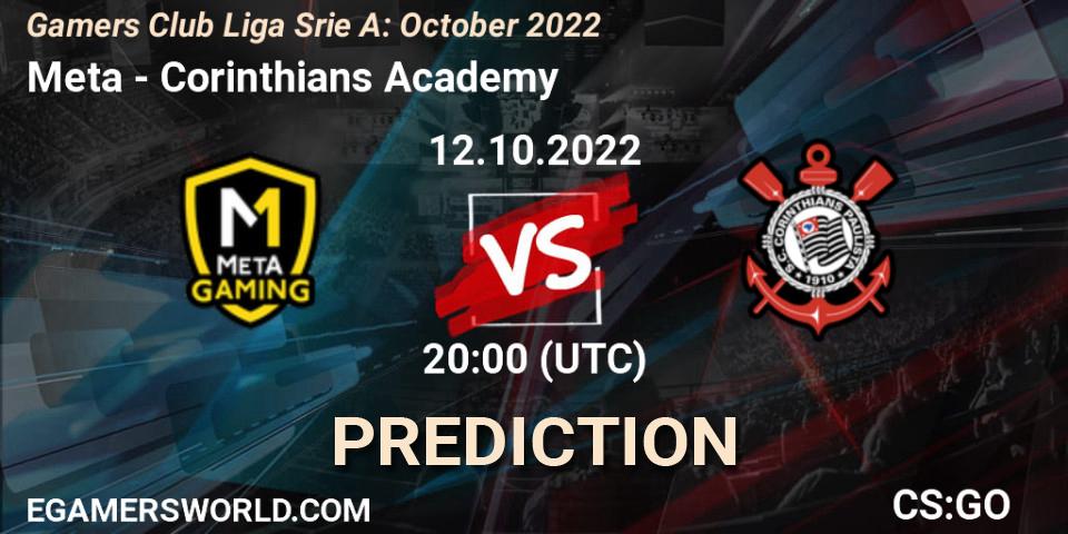 Prognoza Meta Gaming Brasil - Corinthians Academy. 12.10.22, CS2 (CS:GO), Gamers Club Liga Série A: October 2022