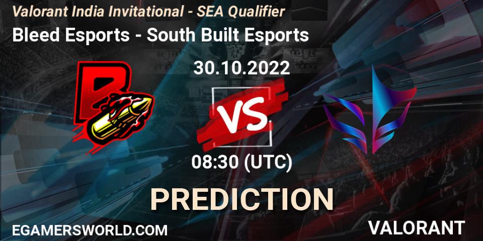 Prognoza Bleed Esports - South Built Esports. 30.10.2022 at 09:15, VALORANT, Valorant India Invitational - SEA Qualifier